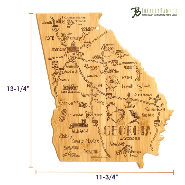 Totally Bamboo - Wholesale Cheese Board - Destination Georgia Cutting Board with Engraved Artwork6