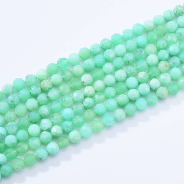 Perle di pietra preziosa sfaccettata crisoprasio verde AAA 4mm PRP1037 per la vendita all'ingrosso da parte di Beads Creation