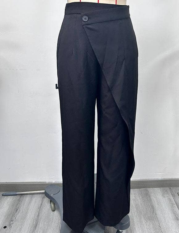 HIDDENBRAND - Wholesale Pants - Women's - High-waisted asymmetrical wide-leg suit pants3