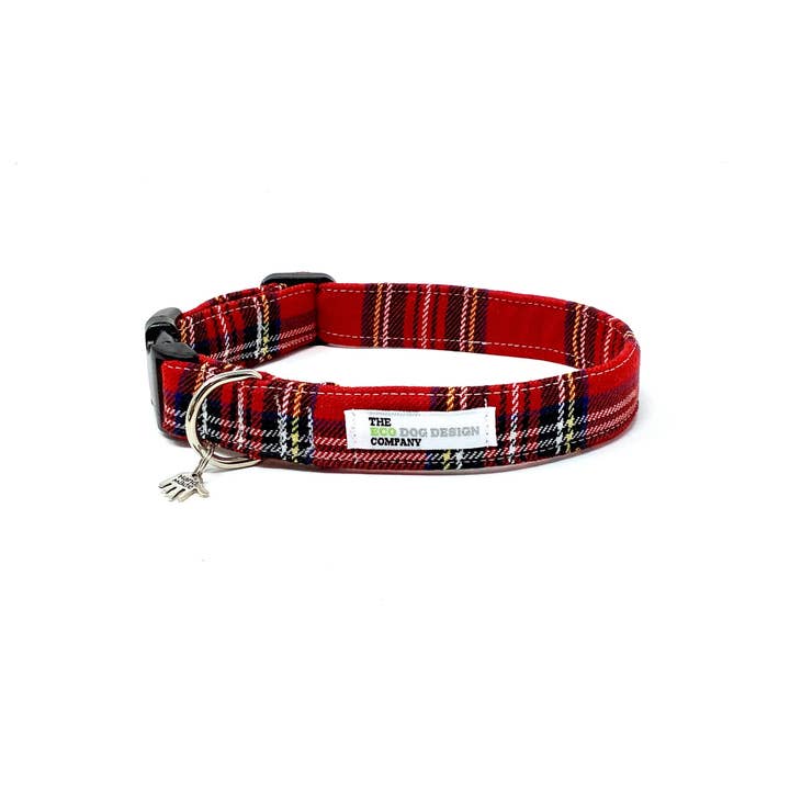 Red Tartan Royal Stewart Tartan Dog Collar for wholesale by EcoDogDesigns