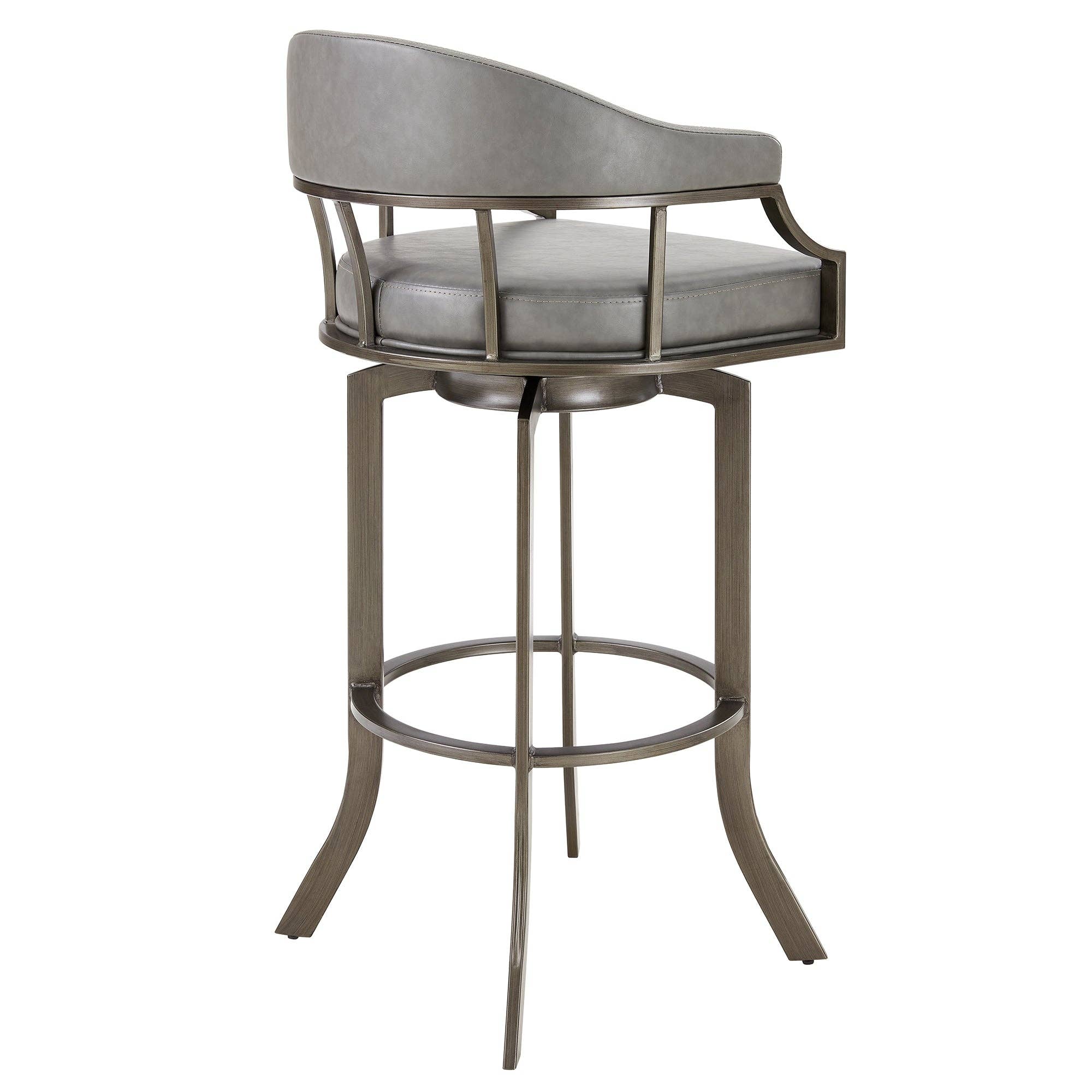 Armen Living - Wholesale Stool - Edy Modern Faux Leather and Metal Swivel Barstool19