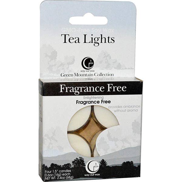 Fragrance Free - Tealight Candle 4-pack for wholesale by Way Out Wax