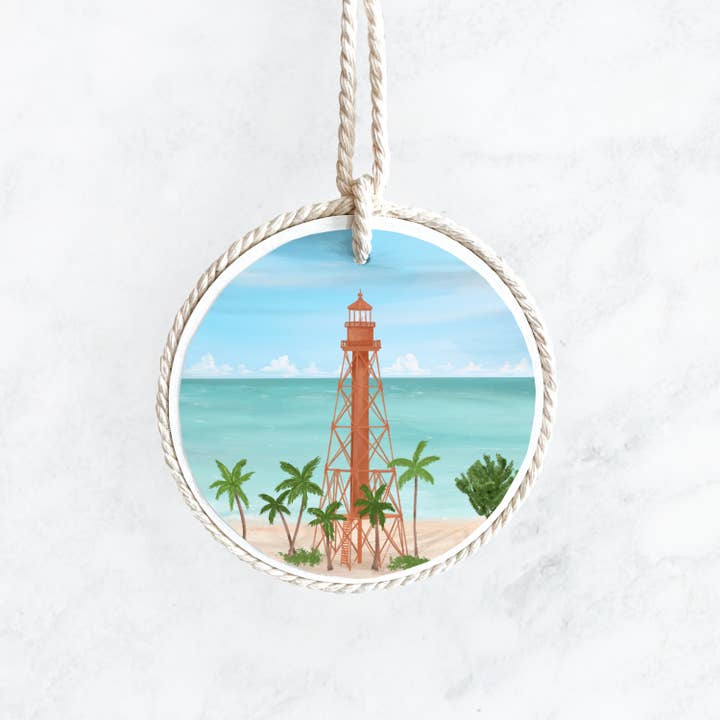 Sanibel Island Lighthouse Ornament, Souvenir, for wholesale by 25 Sweetpeas
