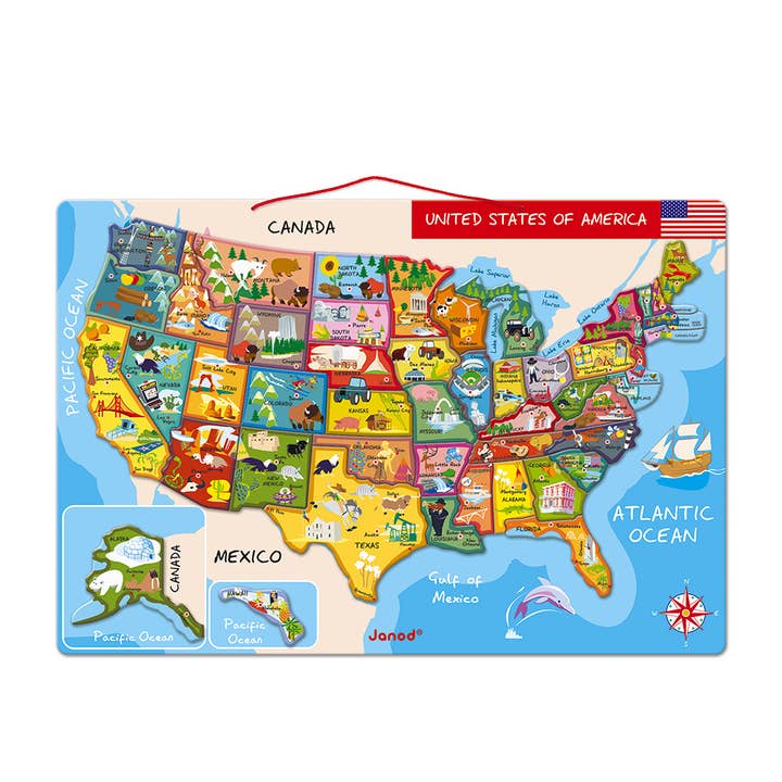 Janod - Wholesale Map - MAGNETIC USA MAP1