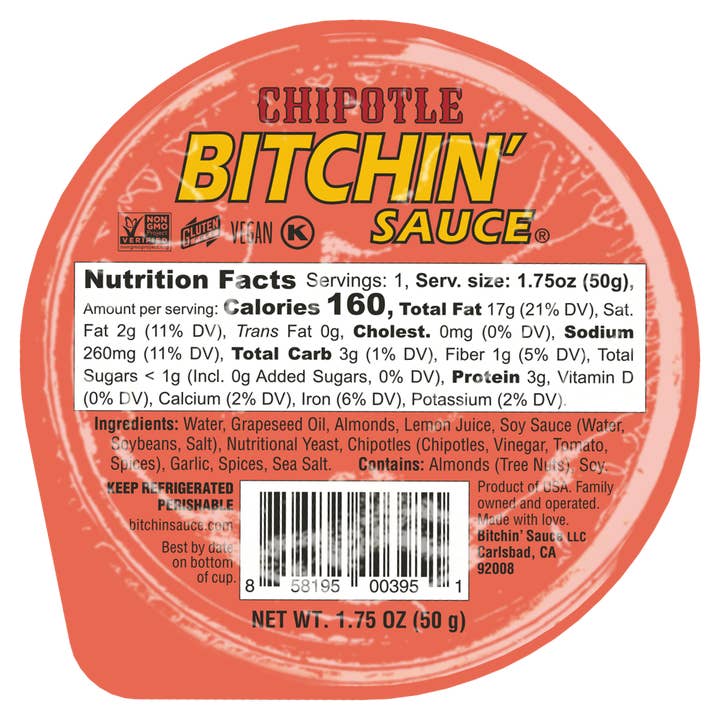 Chipotle Bitchin Sauce 1.75oz-24PK for wholesale by Bitchin' Sauce