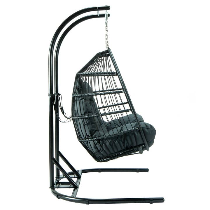 LeisureMod - Wholesale Egg Chair - Wicker 2 Person Double Folding Hanging Egg Swing Chair75