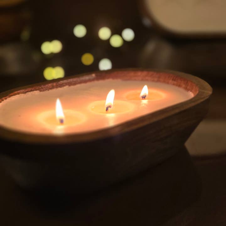 LiveYoung Candle Company - Wholesale Jar/Filled Candle - *Classic Scents* - Wood Dough Bowl Candle2