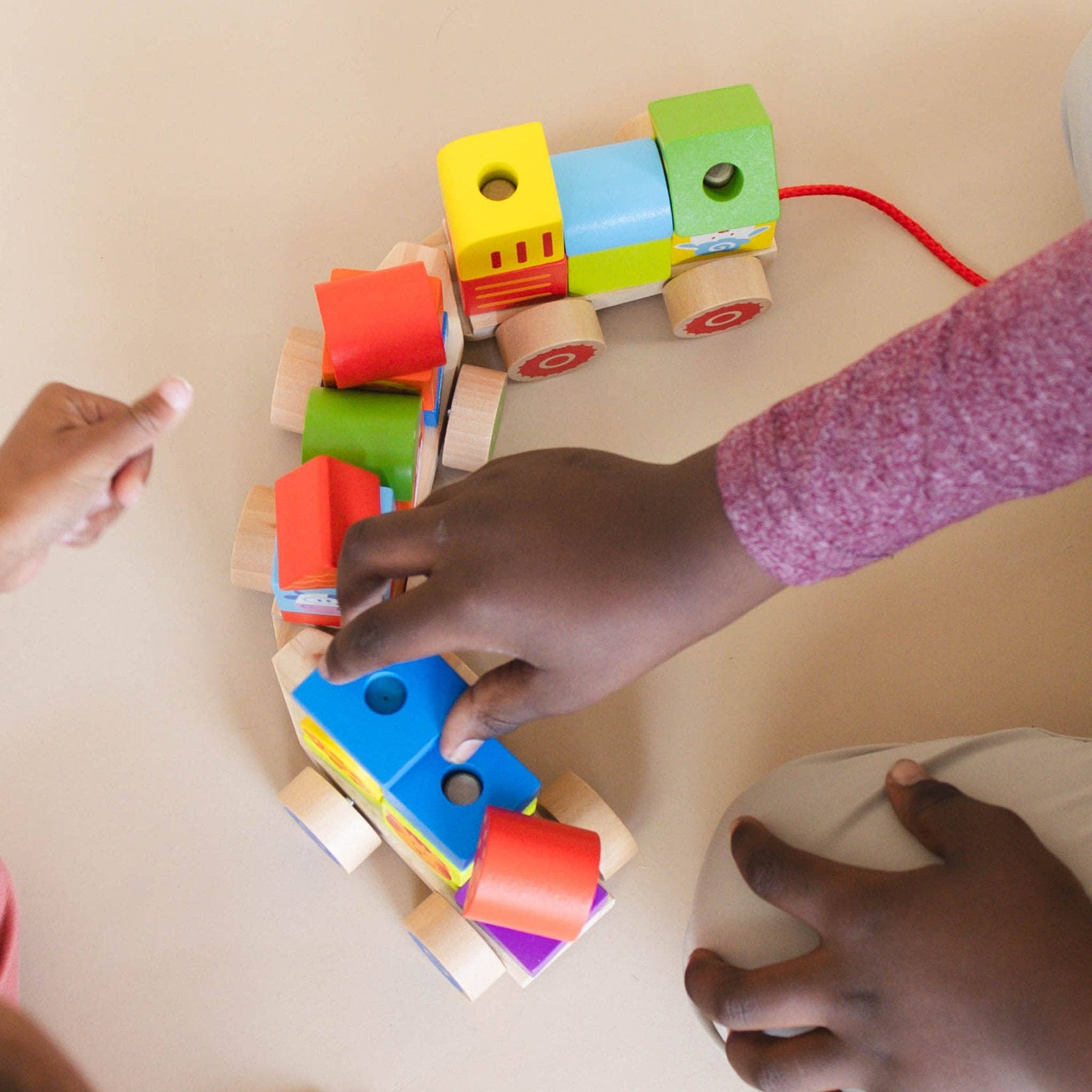 Spirit 'N Sprout - Wholesale Wood Toy - Kids - Farm Wooden Train Set for Kids - Pull Along Stacking Train1