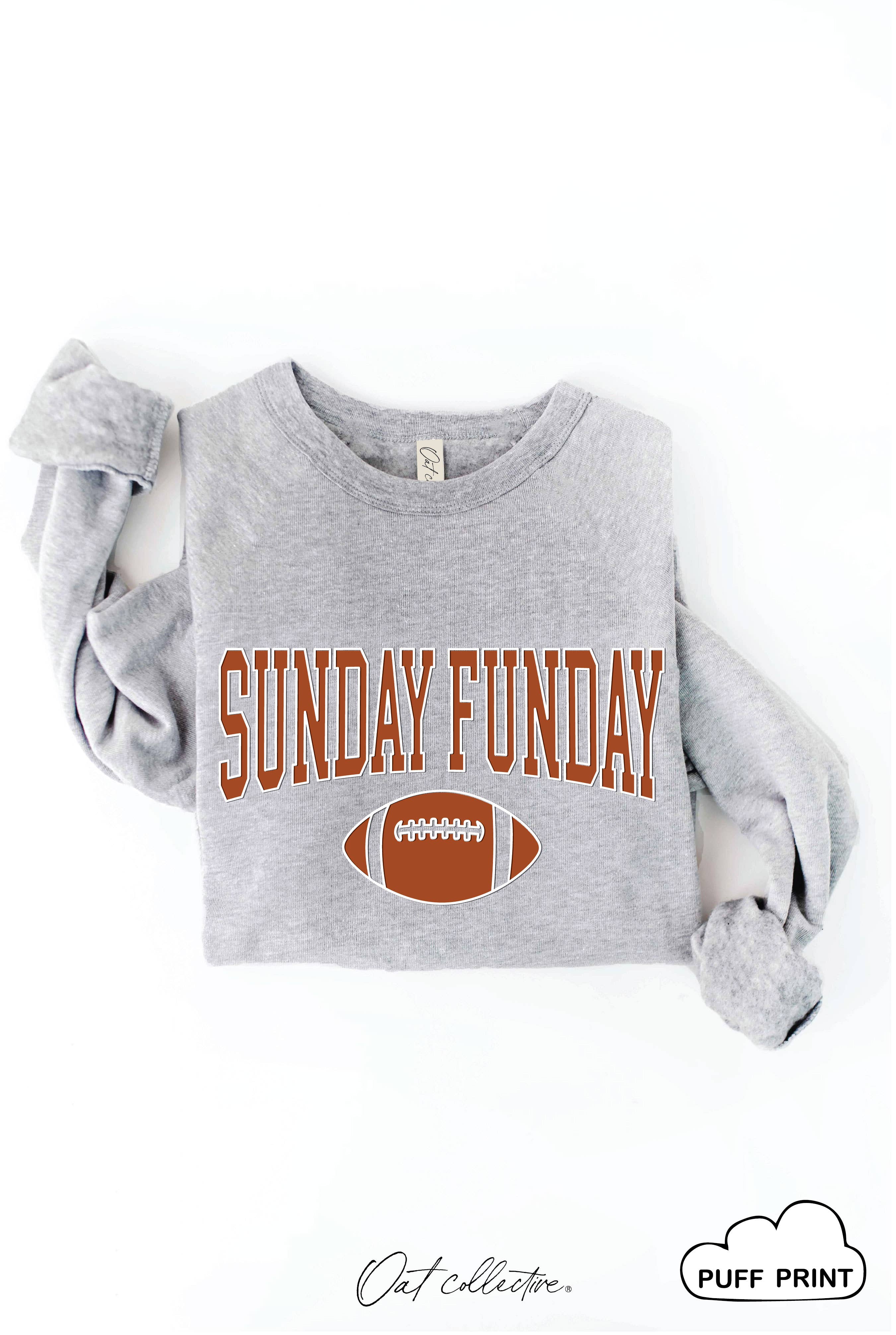 OAT COLLECTIVE - Wholesale Graphic Sweatshirt - Women's - SUNDAY FUNDAY PUFF Graphic Sweatshirt18