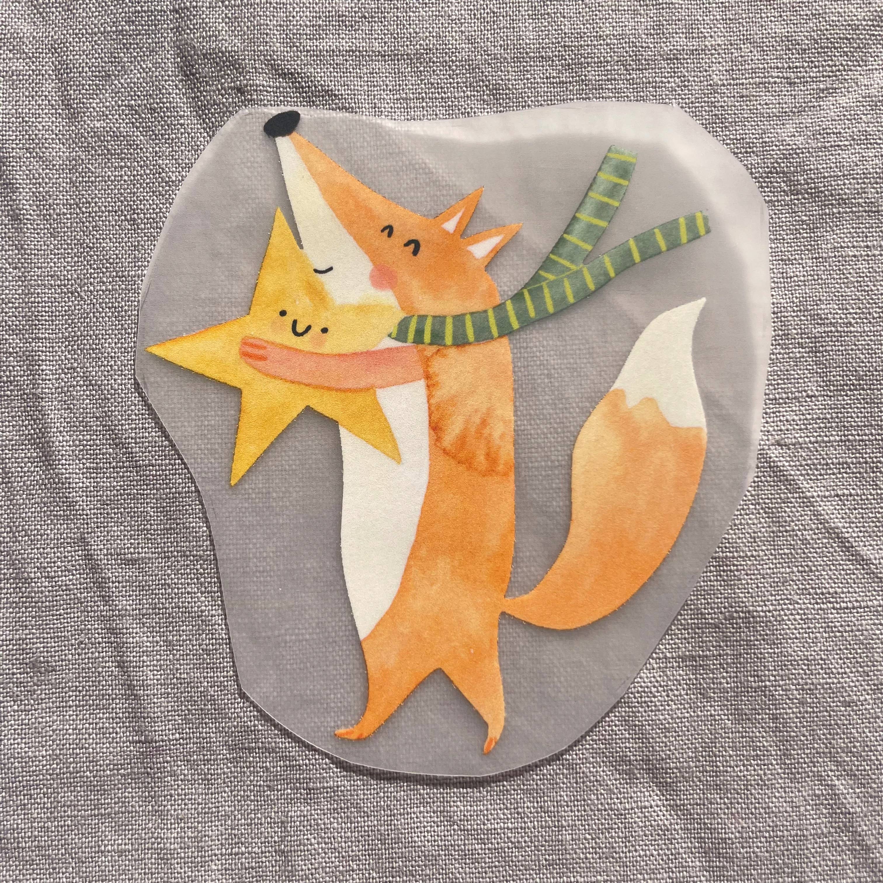 Hannahs Firlefanz - Vendita all'ingrosso Toppe - Toppa termoadesiva volpe con stella – Applicazione per abbigliamento per bambini0