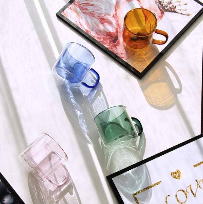 Our Dining Table - Wholesale Coffee Mug - Colored Double Wall Insulated Glass Mugs3