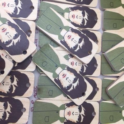 Wotmalike - Wholesale Keychain - Unisex - Liam Gallagher Character Wooden Keyring