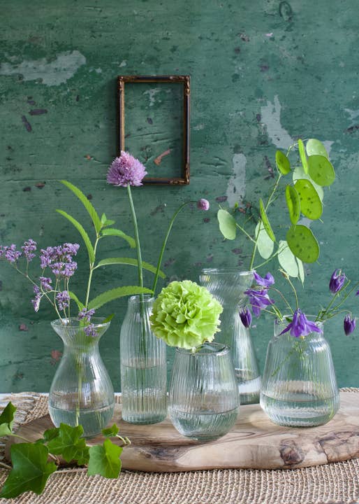 De Weldaad Authentic Interior - Wholesale Decorating Tool - Hyacinth vase ribbed glass WEL2265