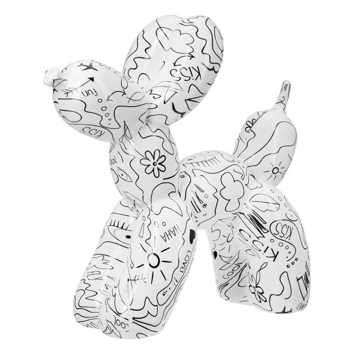 Modern style dog figure, white H.23 cm for wholesale on Faire