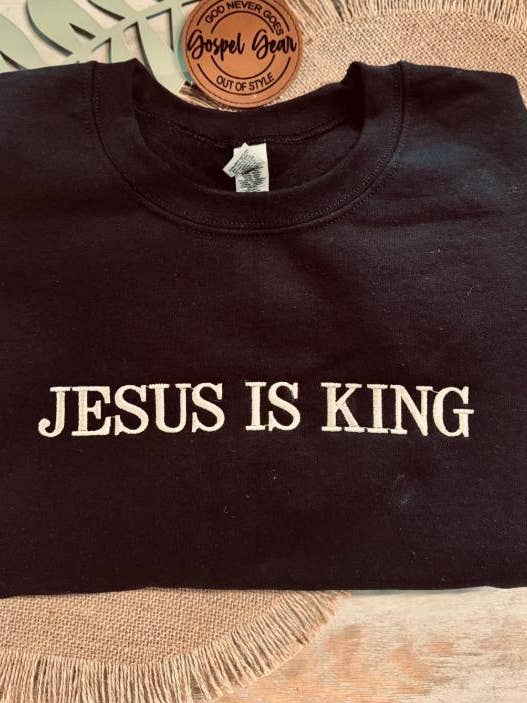 Camisola Bordada Jesus É Rei por atacado de Gospel Gear Co