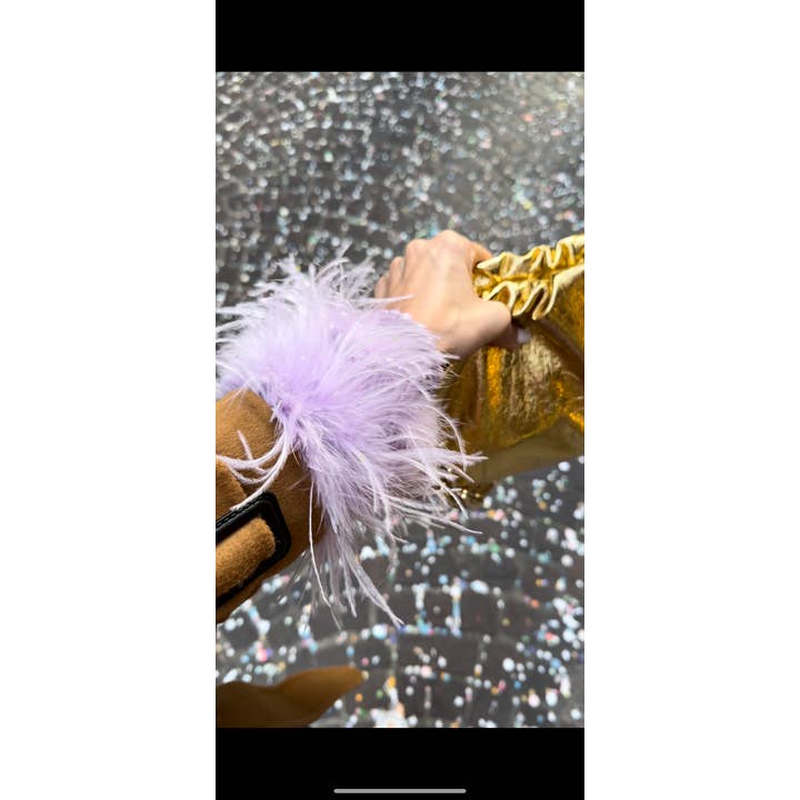 Oriana Lamarca Designs – wholesale Cuff bracelet – Lavender Natural Ostrich Feather Cuffs