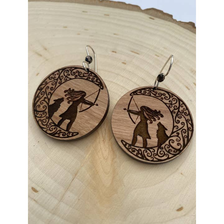 Violet Lotus - Wholesale Dangle Earrings - Yoga Jewelry | Artemis Goddess Wooden Earrings6