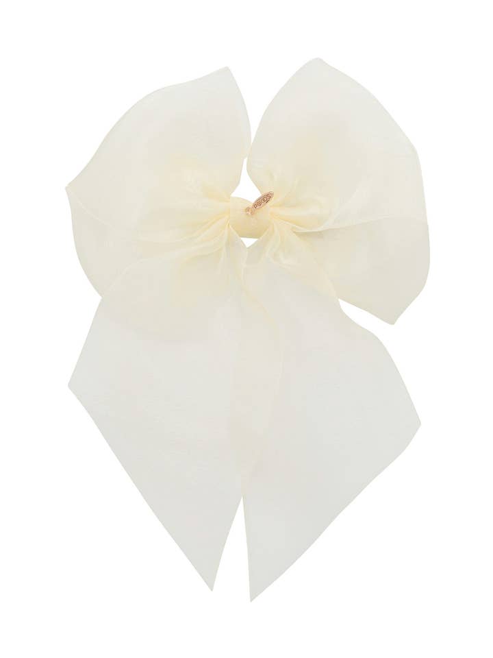 Fermaglio a fiocco oversize in organza - Avorio (fatto a mano negli Stati Uniti!) per la vendita all'ingrosso da parte di Project 6 NY Kids