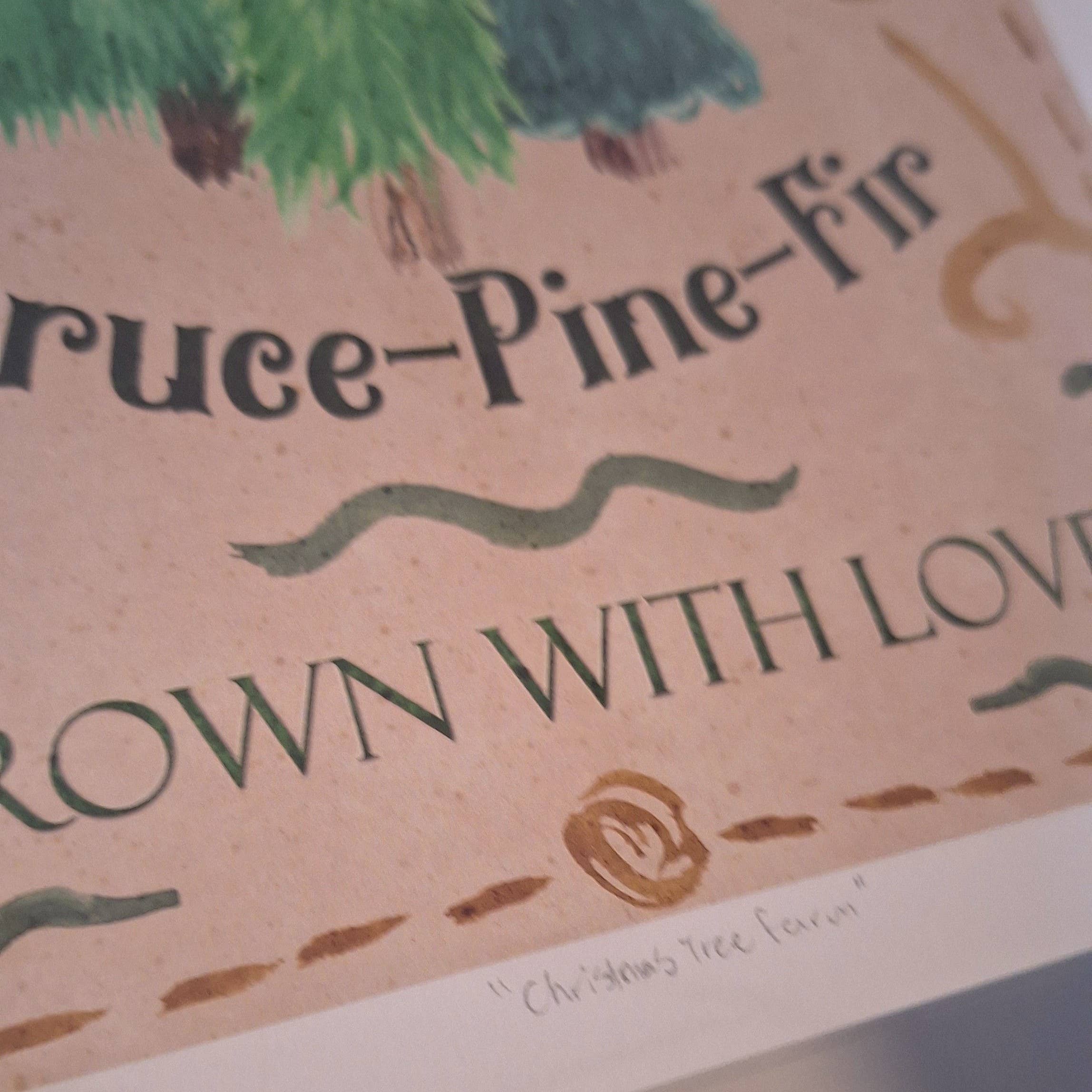 Gen Aumonier Art - Wholesale Art Print - Christmas Tree Farm 8x10 Inch Signed Holiday Art Print1