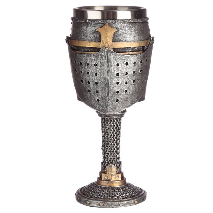 Decorative Medieval Helmet and Chain Mail Goblet for wholesale by Puckator Ltd