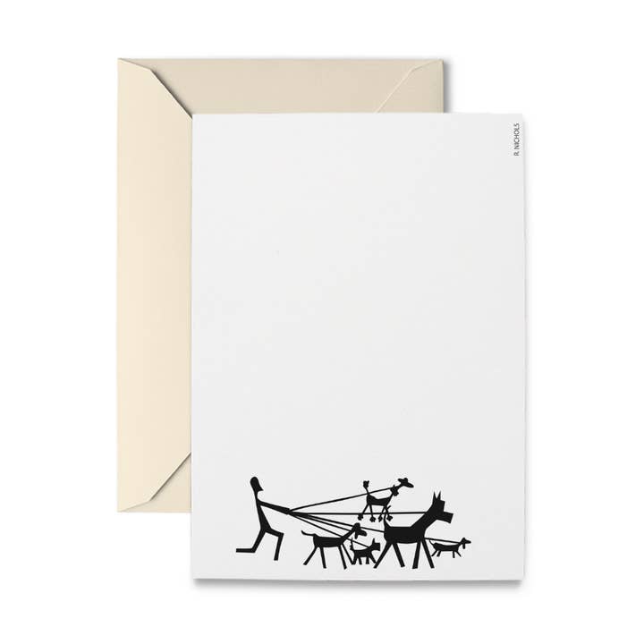 Dog Walking Service Classic Flat Note Card Set for wholesale by R. Nichols Stationery & Gifts