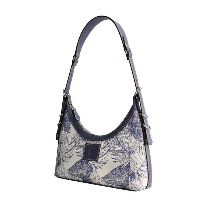 True Religion - Wholesale Shoulder Bag - Women's - Tommy Bahama Graphic Leaf Print City Hobo, NAVY