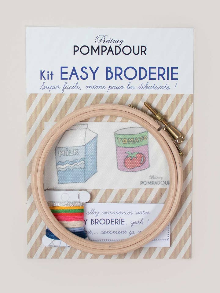 Kit Easy Embroidery - Milk and Tomato for wholesale by Britney Pompadour - Broderie - Embroidery kit