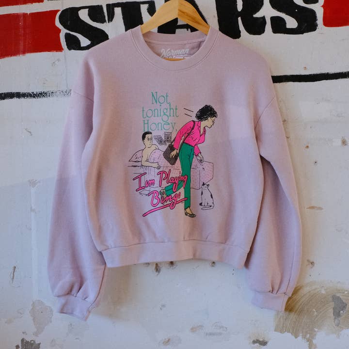 Not Tonight Honey I'm Playing Bingo Crop Sweatshirt for wholesale by NORMAN ROSCOE