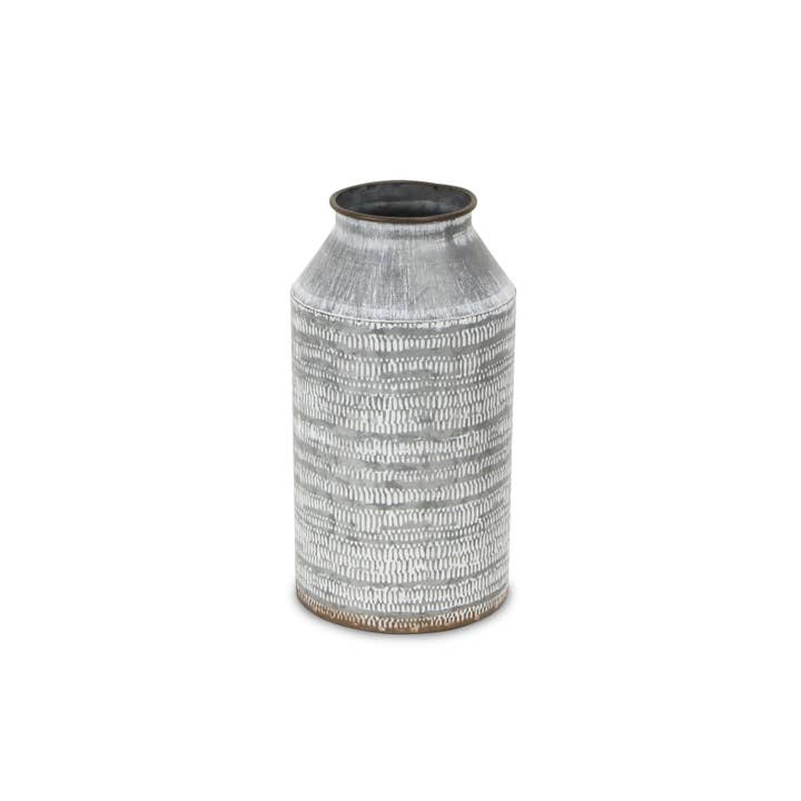 Cheungs Home Decor - Wholesale Decoratieve pot - Aziatisch witgewassen kruikdecor met gegalvaniseerd patroon3