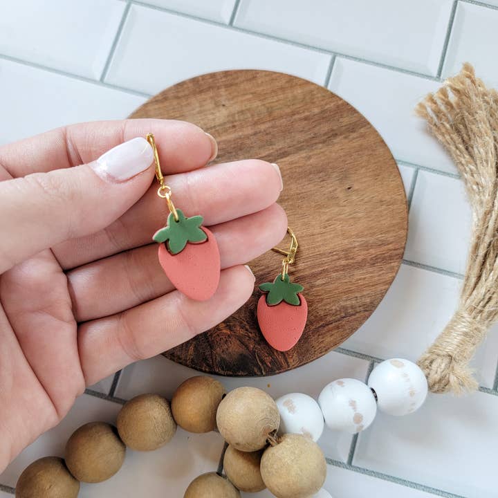 Strawberry Dangles for wholesale by As Always Designs