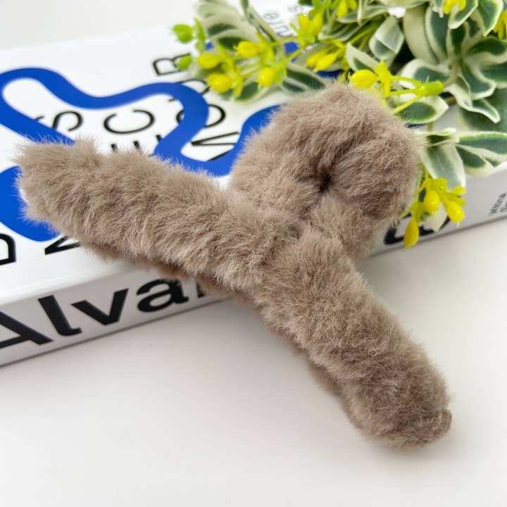 TheDivaSoap – Großhandel Haarclip – Damen – Einfarbige Haarspange aus Plüsch Herbst-Winter7