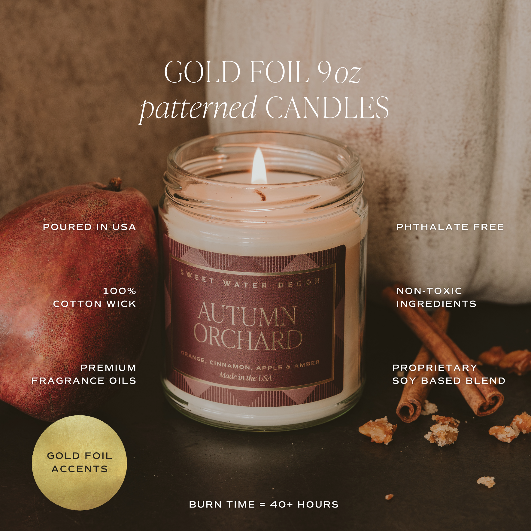 Sweet Water Decor - Wholesale Jar/Filled Candle - Pumpkin Spice 9 oz Soy Candle - Fall Decor4