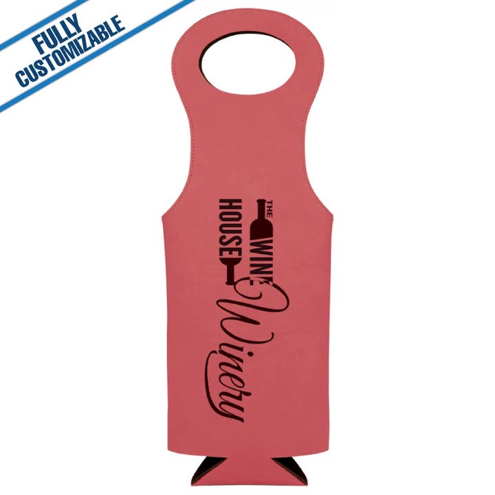 GiftWorksPlus - Wholesale Wine Tote - Engraved Leatherette Wine Bag - Fully Customizable3