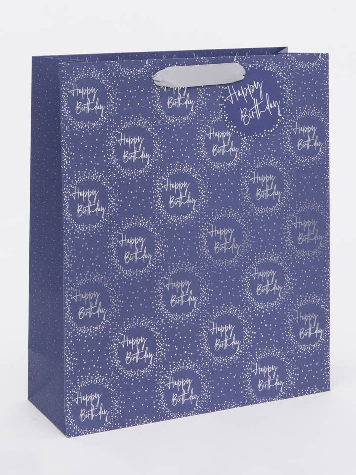 Happy Birthday Blue Shopper Bag for wholesale by Ballyhoo