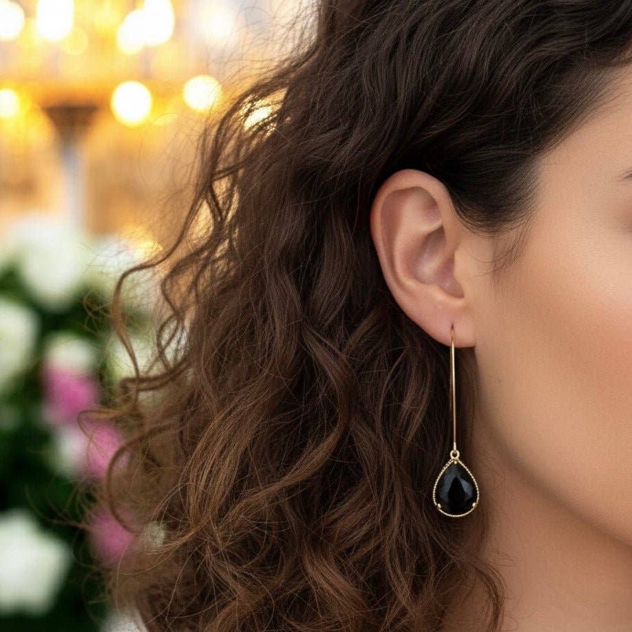 DUESTELLE ITALIA – wholesale Dangle earrings – Midnight Drops - Long Black Earrings2