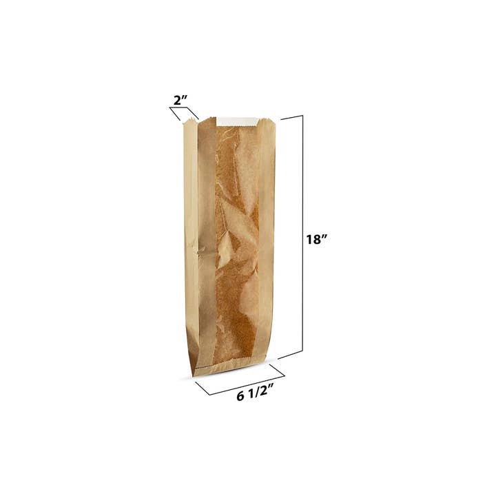 MT Products - Wholesale Food Storage Wrap/Bag - MT Products Brown Paper Bread Bags with Window