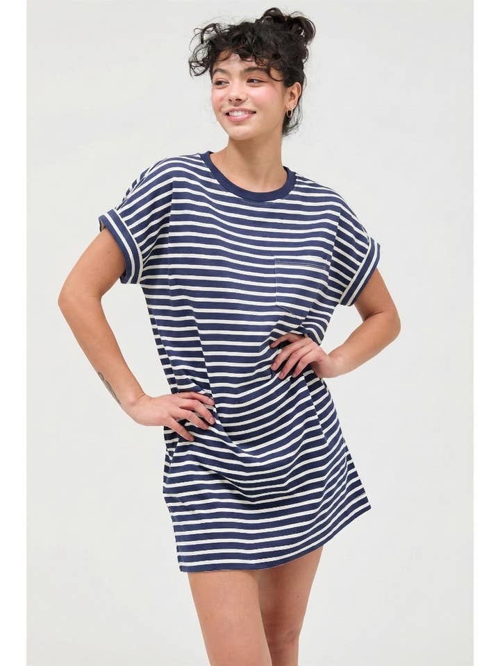 Striped T-Shirt Mini Dress for wholesale by HYFVE