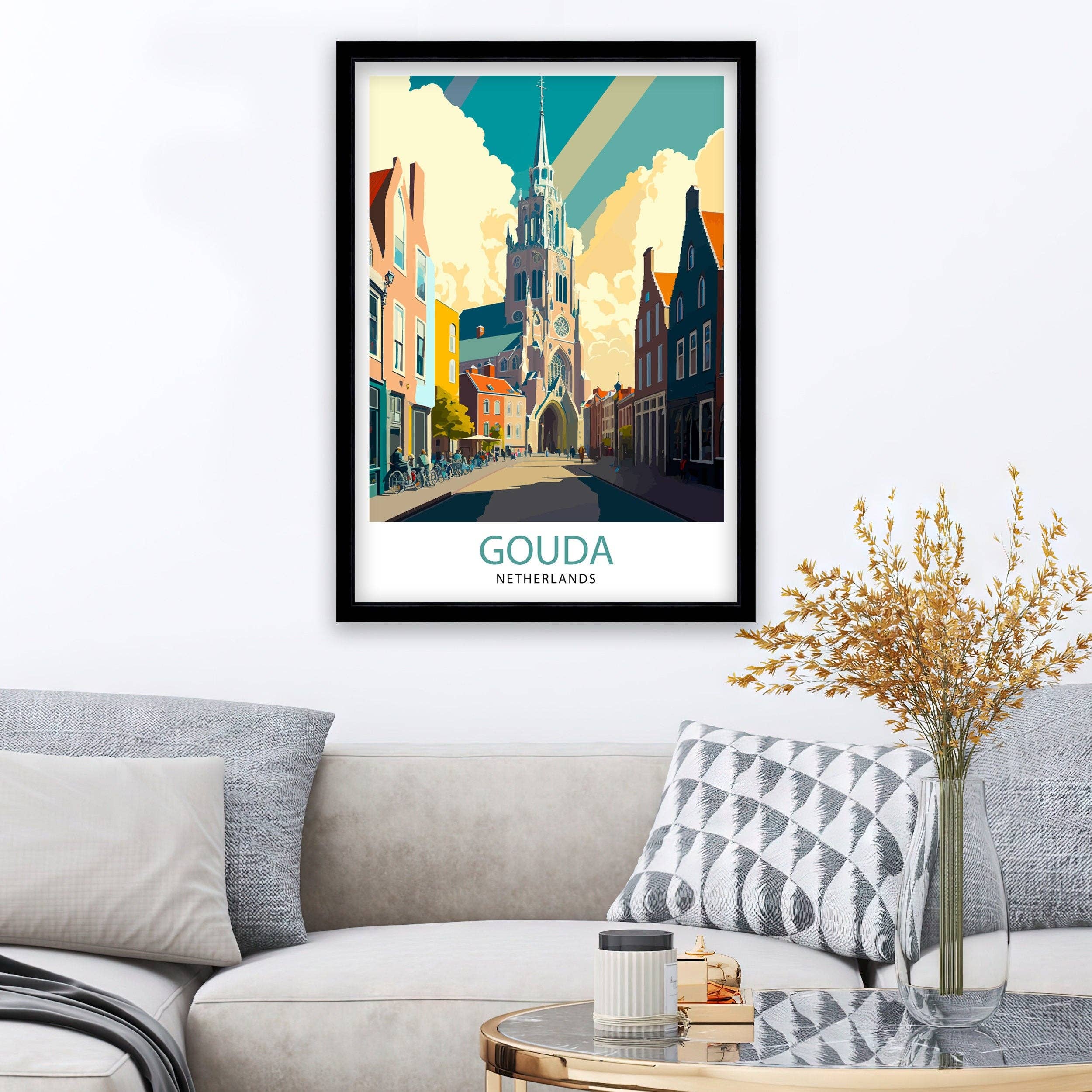 InkNPrintz – wholesale Art print – Gouda Netherlands Trave Poster Gouda Wall Art Gouda Home Decor Gouda Illustration Gouda Poster Gouda Gift Netherlands Travel Poster4