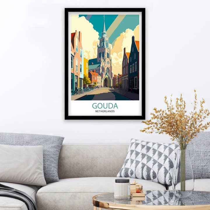 InkNPrintz – wholesale Art print – Gouda Netherlands Trave Poster Gouda Wall Art Gouda Home Decor Gouda Illustration Gouda Poster Gouda Gift Netherlands Travel Poster4