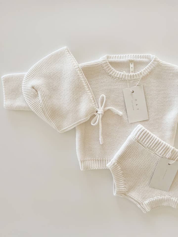 Gorro de punto con estampado «Milk» para venta al por mayor de Oat Children