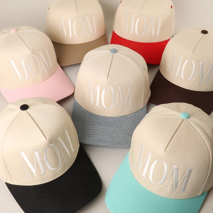 Fashion City - Wholesale Trucker Hat - Unisex - MOM Typographic Embroidery Baseball Cap