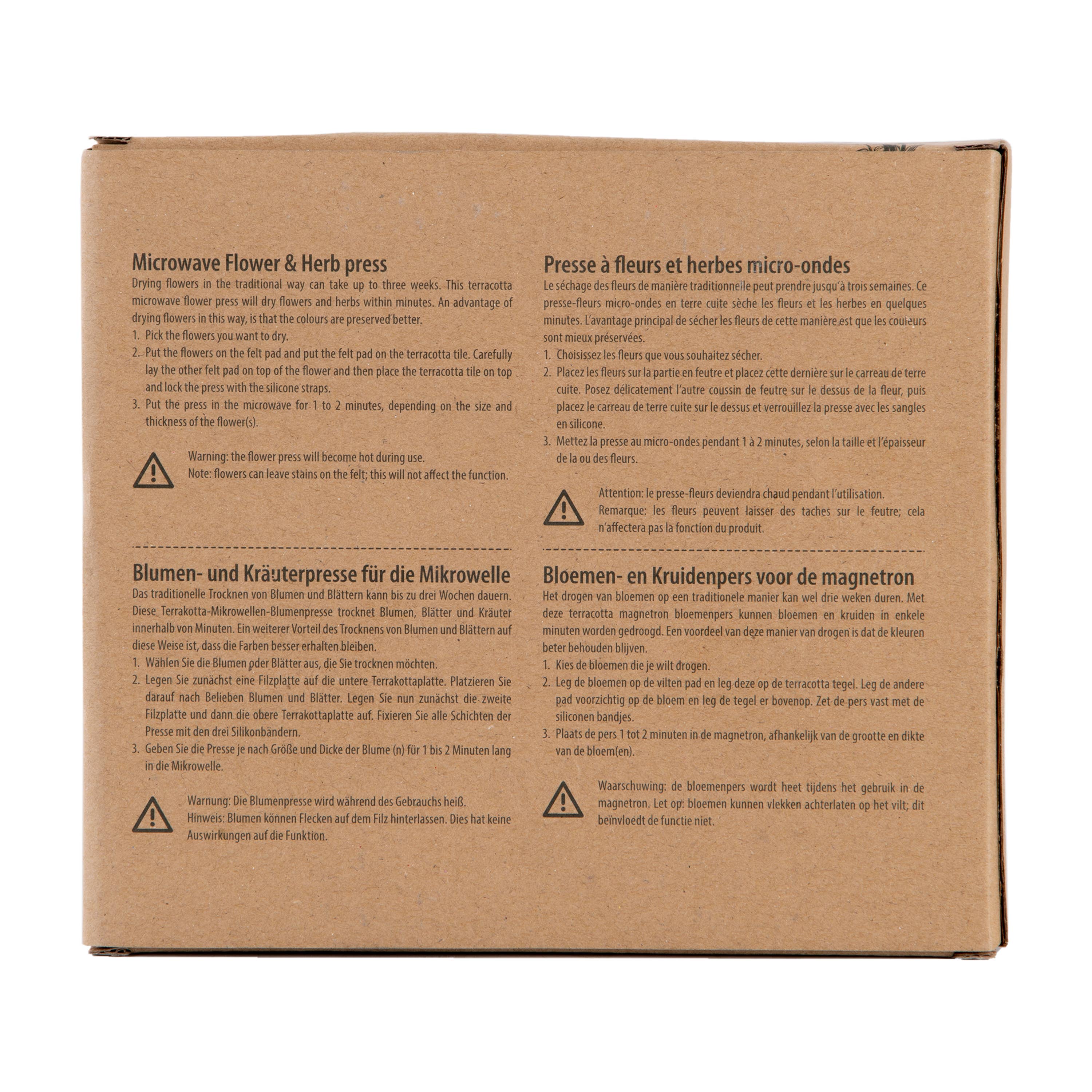 Esschert Design USA - Wholesale DIY Craft Kit - Microwave Flower & Herb Press, Terracotta2