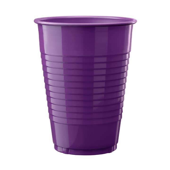 12 Oz. Purple Plastic Cups - 50 Ct. for wholesale by Crown Display