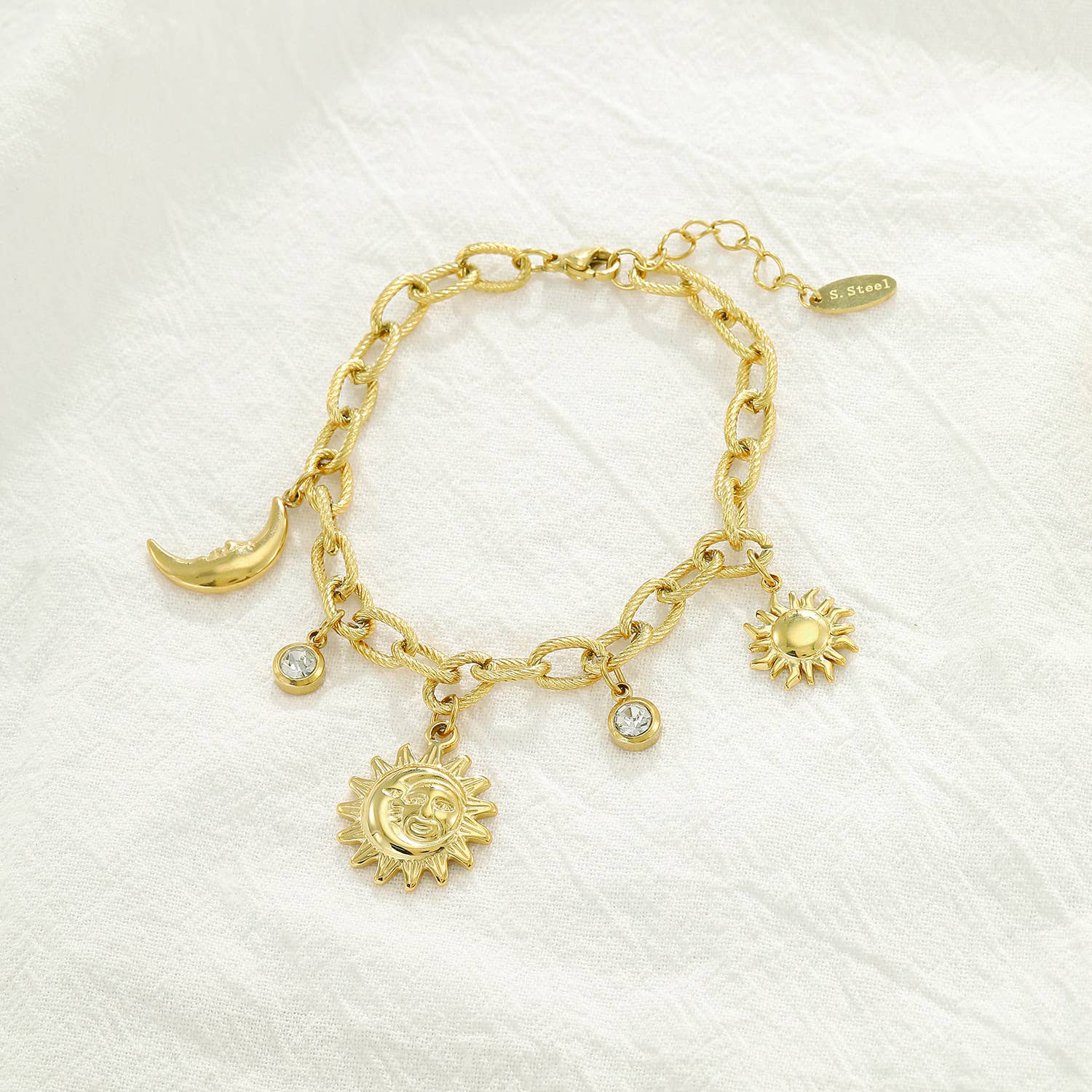 Kapyco - Wholesale Charm/Dangle Bracelet - Stainless steel charm link bracelet -BR210250