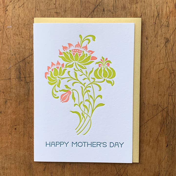 Cartão Deco Feliz Dia das Mães por atacado de Letterpress PDX