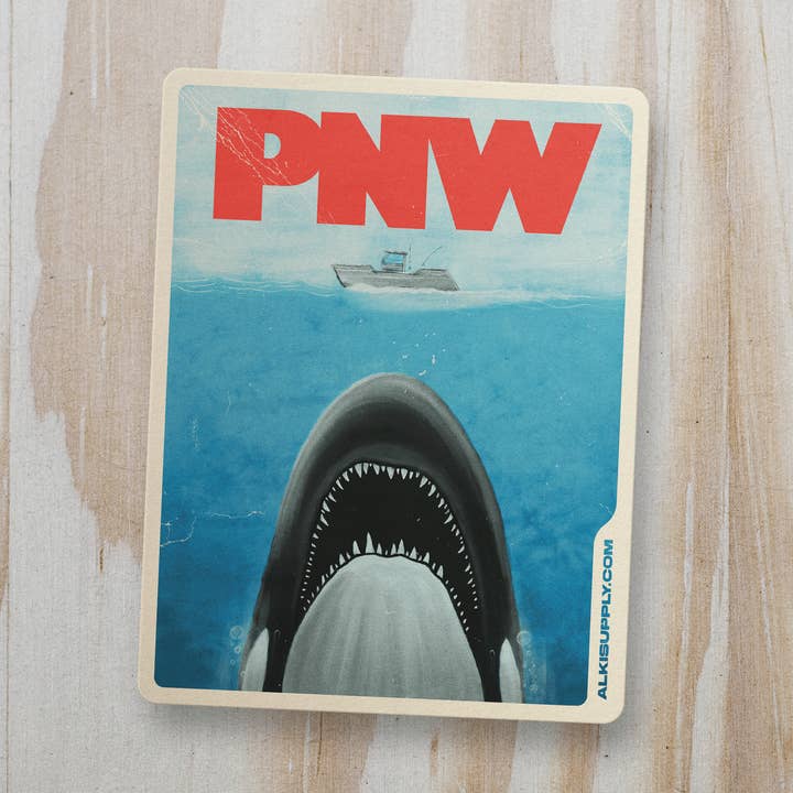 PNW Jaws - Orca Sticker for wholesale by Alki Supply Co.
