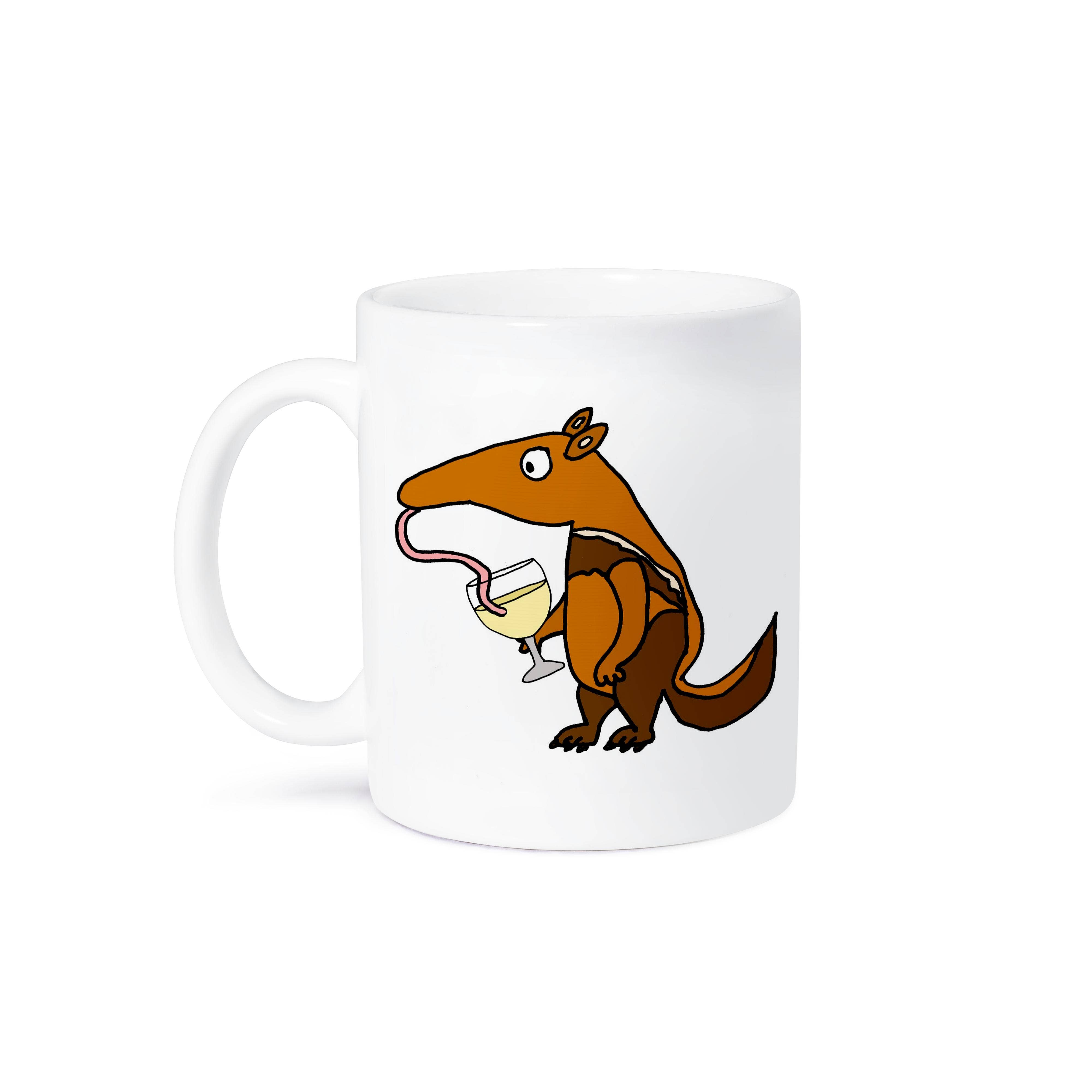 3dRose - Wholesale Coffee Mug - 3dRose, Cute Funny Anteater or Aardvark Drinking Wine Cartoon, Mug8