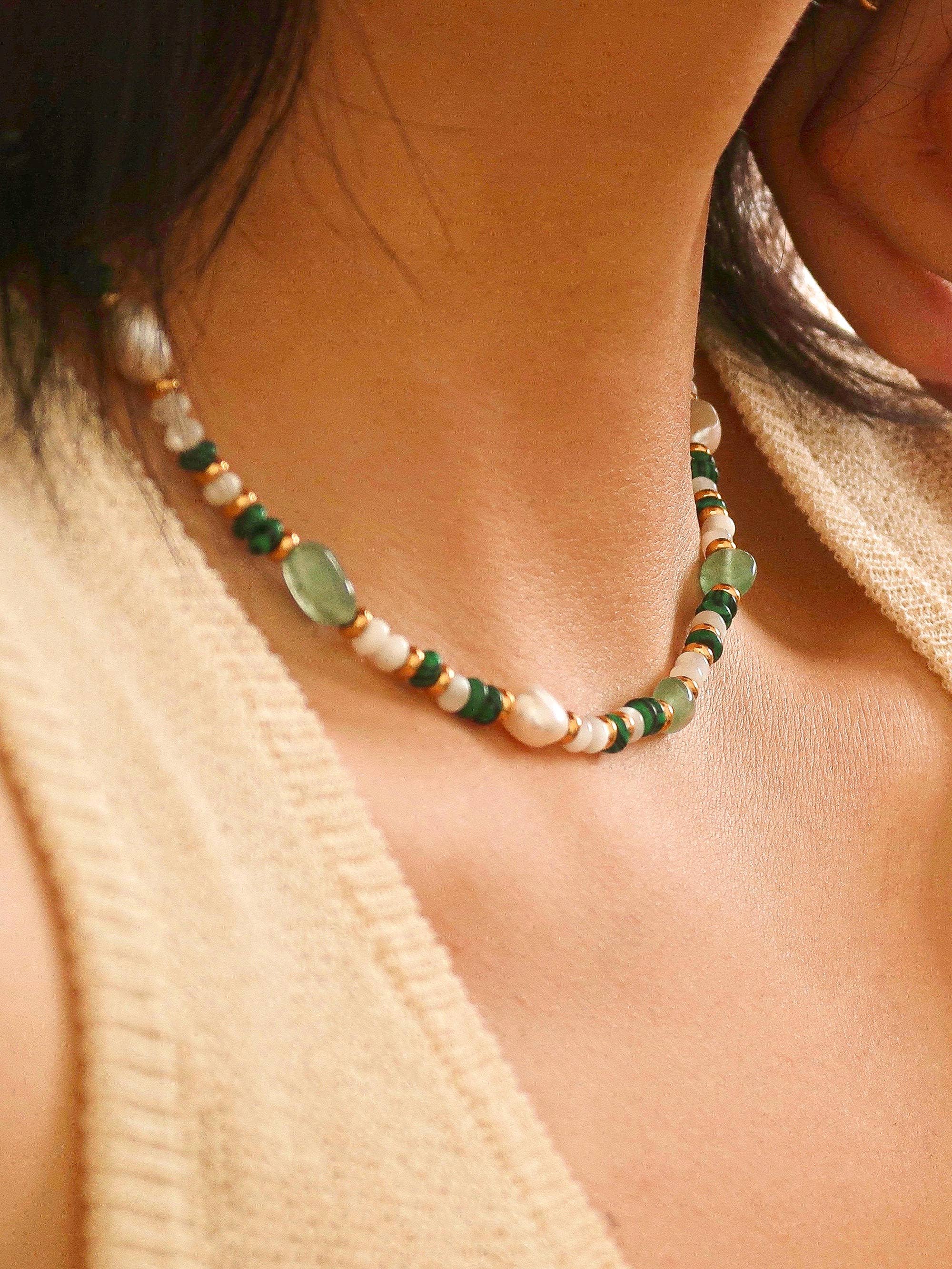 Flânerie by MAIQ - Wholesale Beaded/Pearl Necklace - 18K Non Tarnish Bohemian Rose Pearl and Bead Necklace7