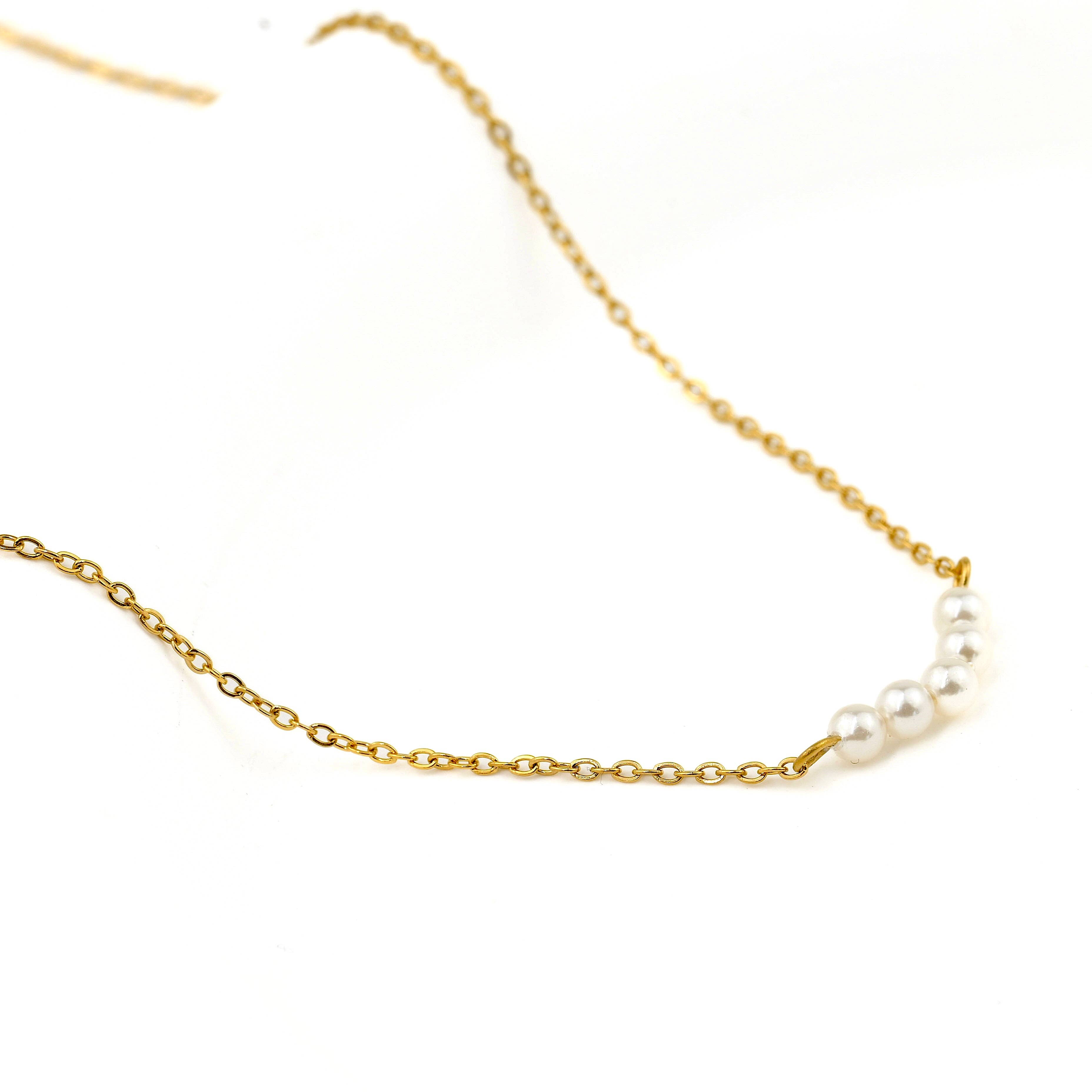 Blueyejewelry - Vendita all'ingrosso Collane di perline/perle - Collane con catena di perle dorate - catene assortite impermeabili12