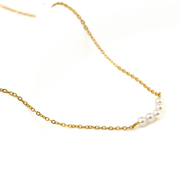 Blueyejewelry - Vendita all'ingrosso Collane di perline/perle - Collane con catena di perle dorate - catene assortite impermeabili12